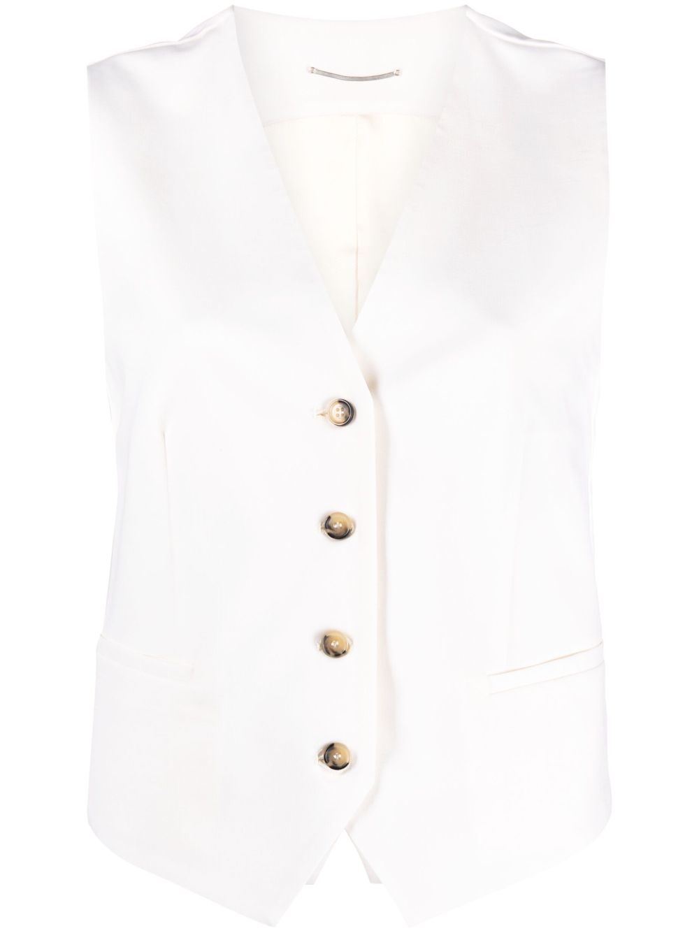 V-neck tailored waistcoat - Neutrals