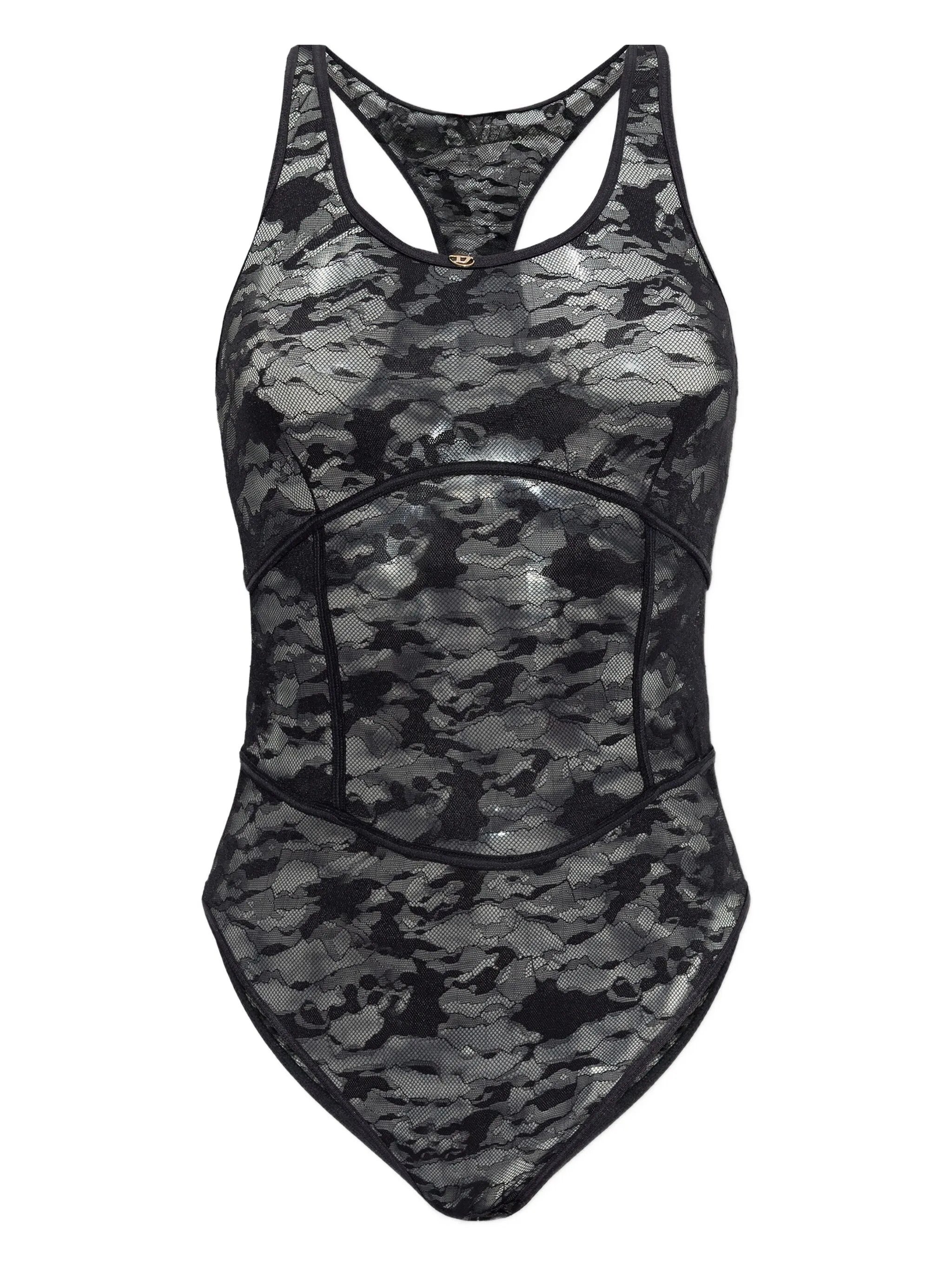 Oval D Logo Crew Neck Bodysuit for Women