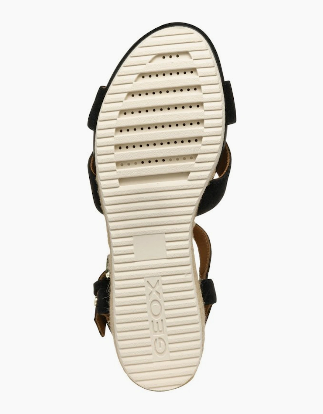 Geox Women's D Ischia Corda Womens Wedge Sandals - Black