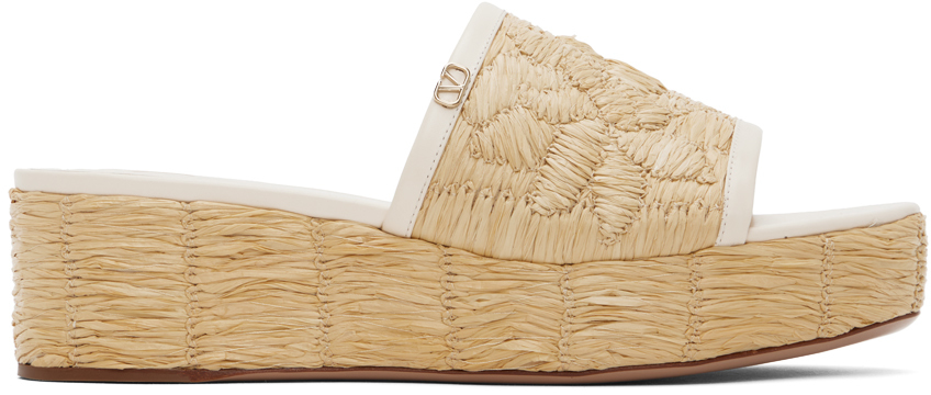 Valentino Garavani Beige Raffia Sandals