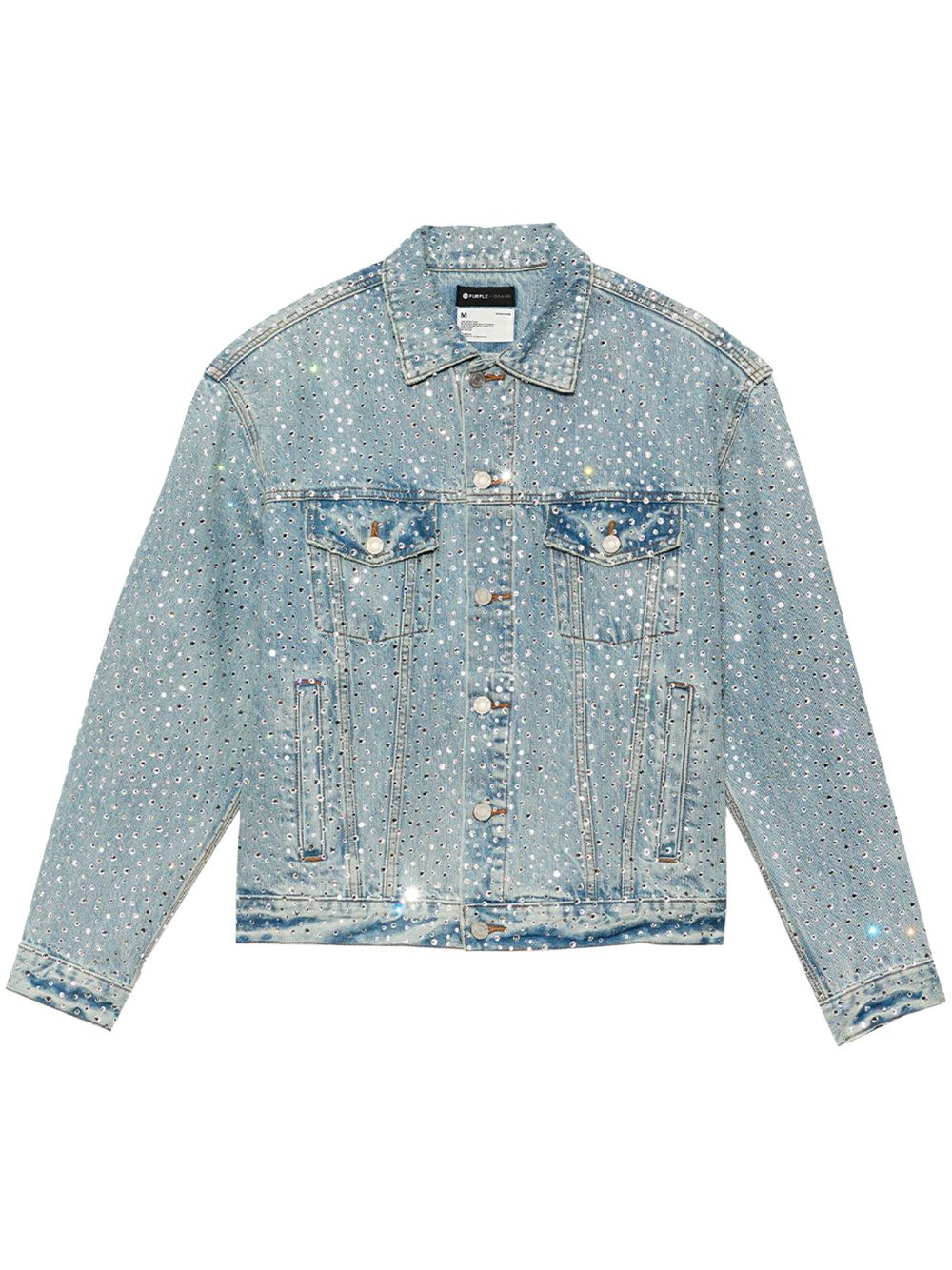 Rhinestone-embellished denim jacket - Blue