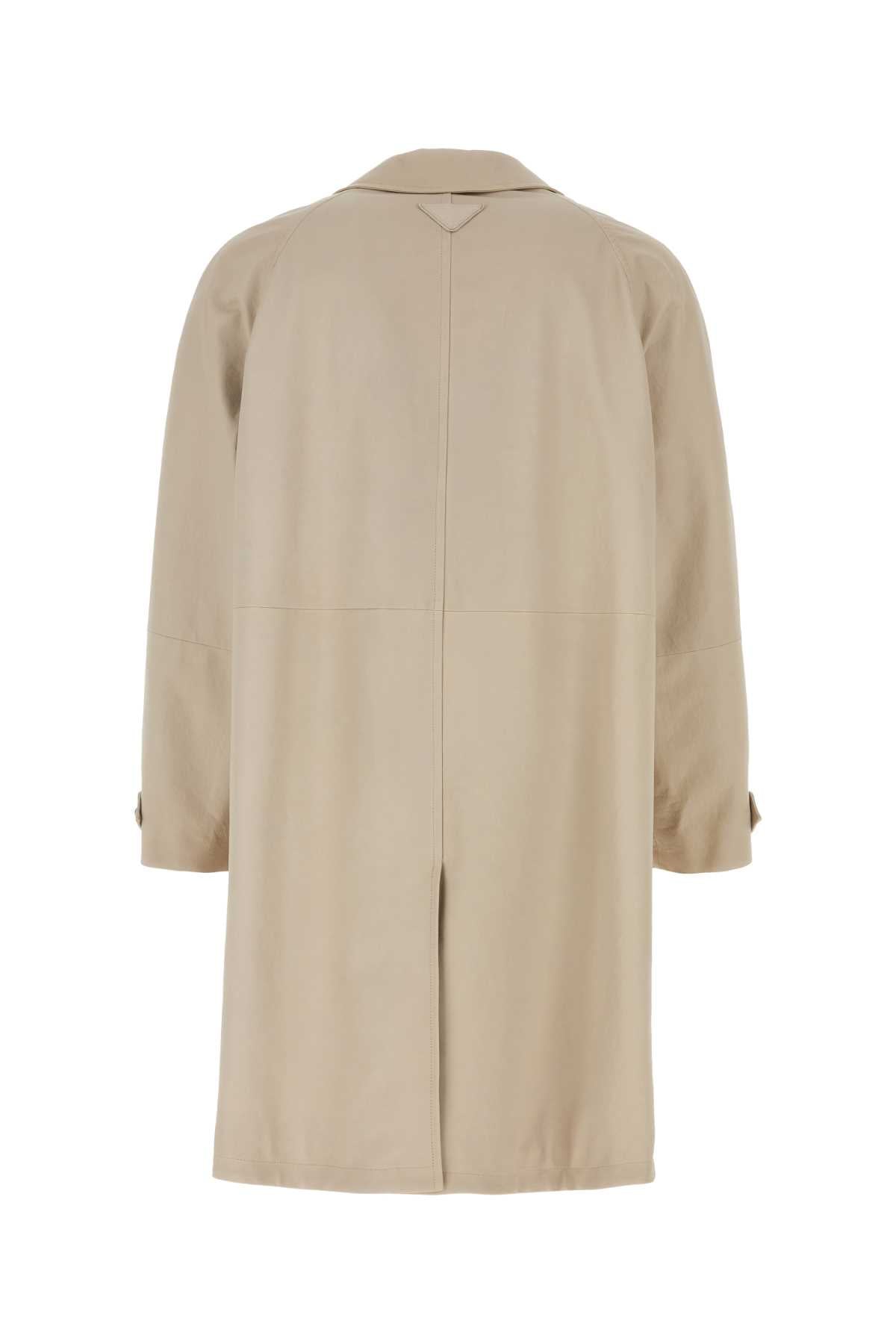 Prada Sand Nappa Leather Coat