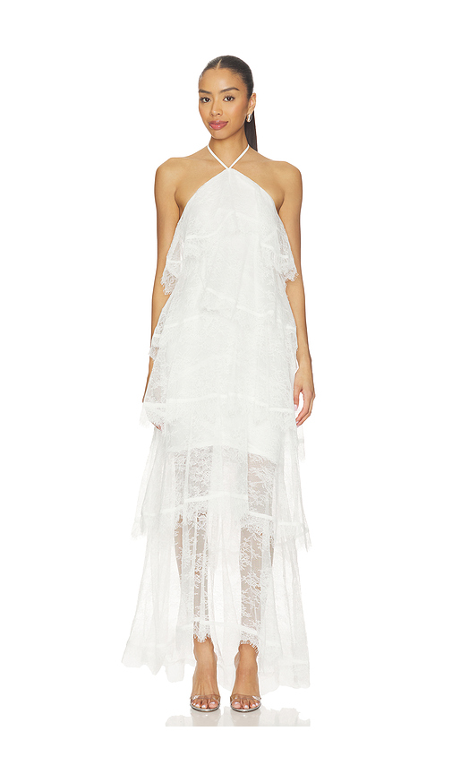 ELLIATT Evelin Lace Gown in White. L. Also in M, S
