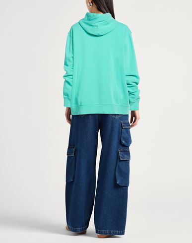 Woman Sweatshirt Turquoise Size L Cotton