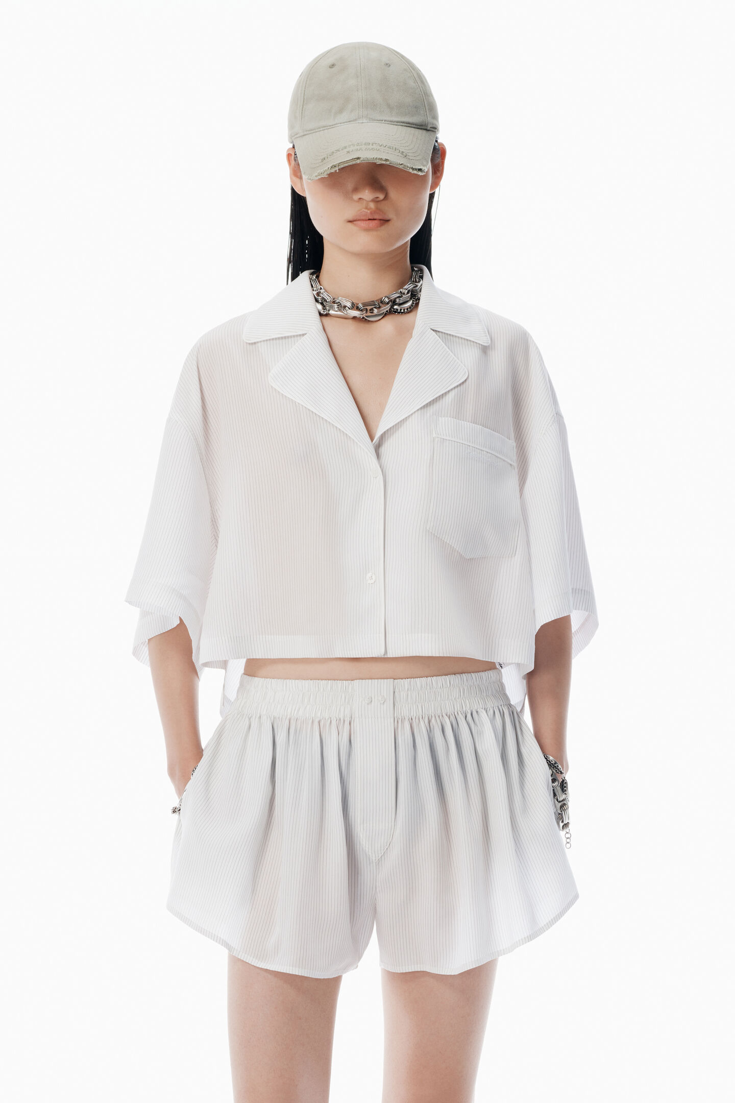 Women's Black & White Pajama-Style Shirt