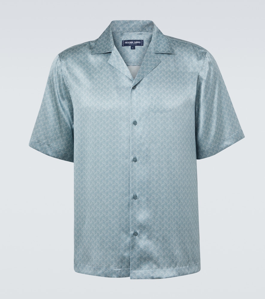 Roberto printed silk bowling shirt