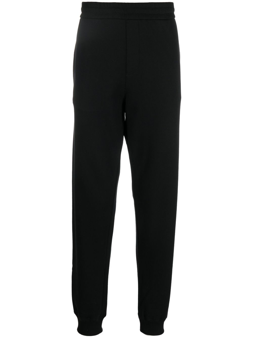 Rear baroque-print detail trousers - Black