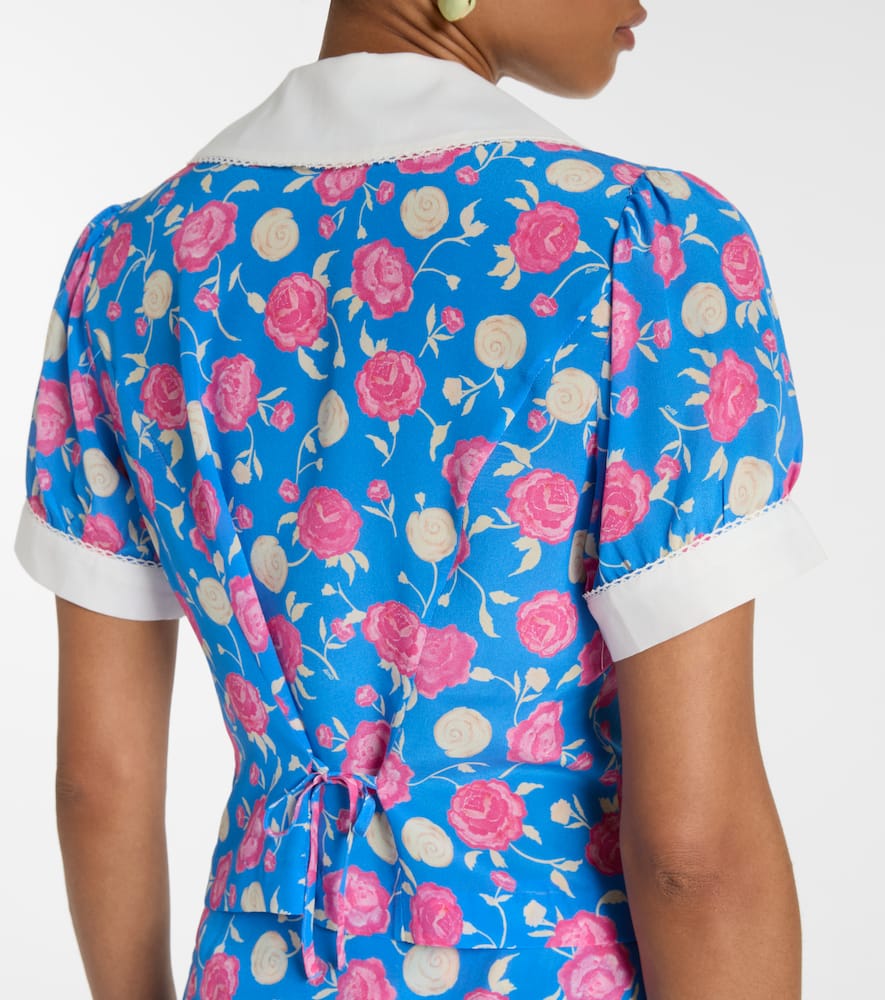 Zinia floral silk blouse