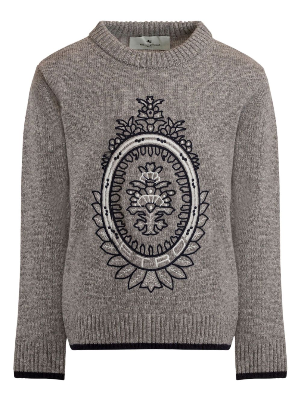 Coat of Arms-embroidered jumper - Grey