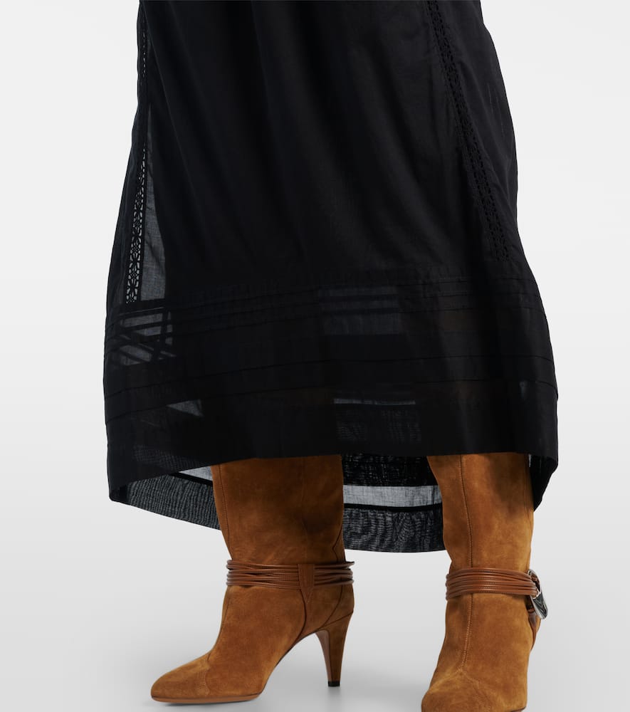 Gisela lace-trimmed cotton maxi dress