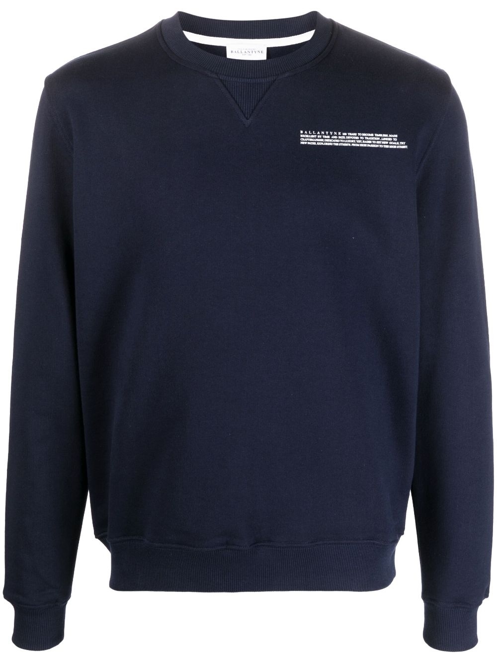 Logo-print cotton jumper - Blue
