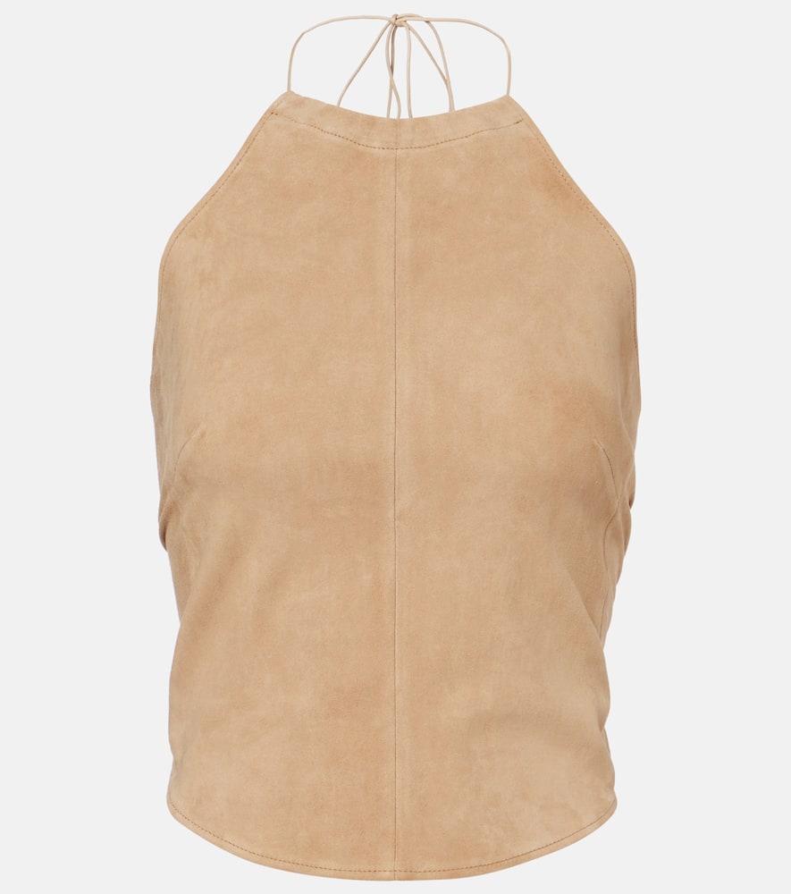 Rosie halterneck suede top