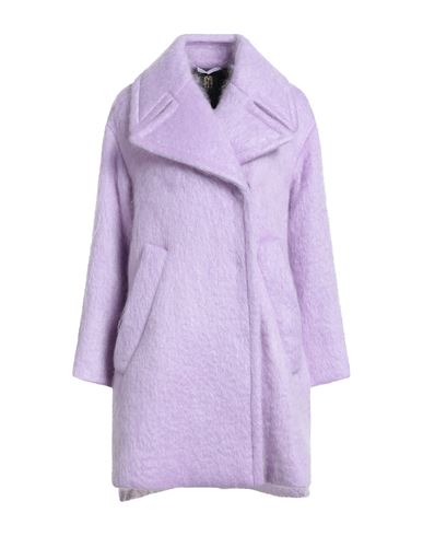 Woman Coat Lilac Size 2 Mohair wool, Wool, Polyamide