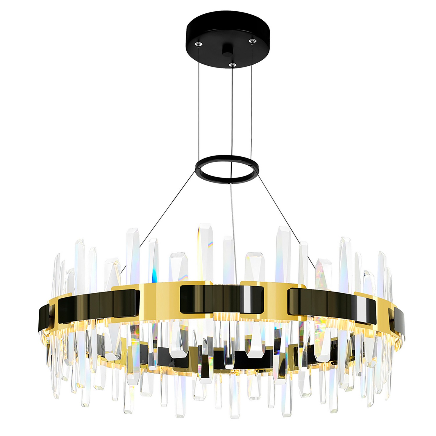 Pearl Black & Titanium Gold LED Chandelier from the Aya Collection