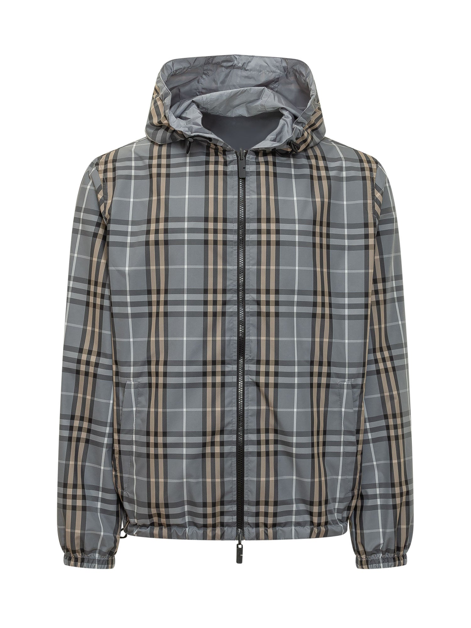 Newport Check Jacket with Hood and Zipper