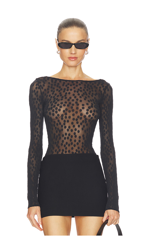 Wolford Sweet Dots String Bodysuit in Black. M. Also in