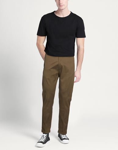 Man Pants Military green Size 32 Cotton, Elastane