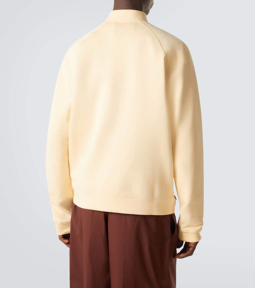 Cotton-blend half-zip sweatshirt