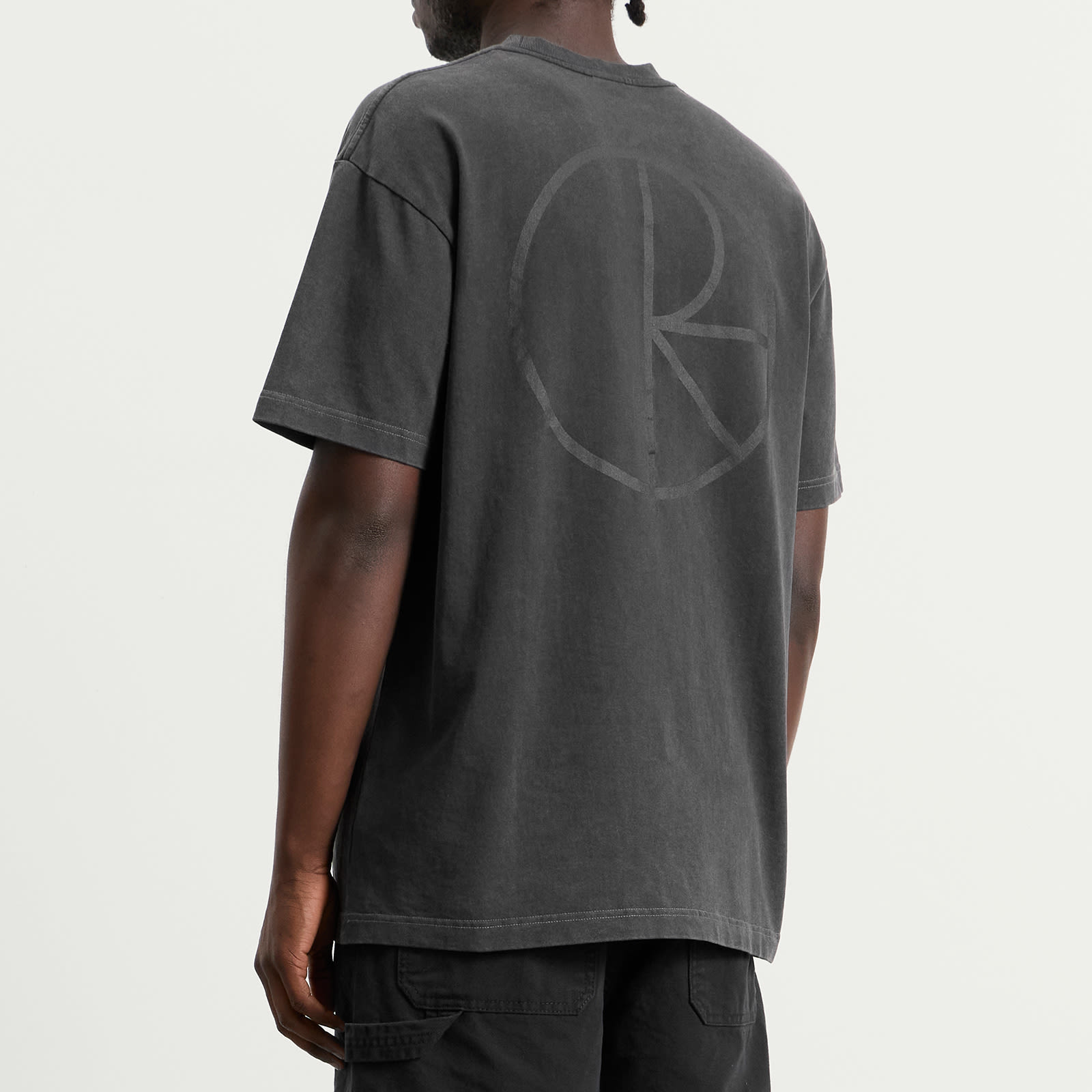 Men's Stroke Logo Contrast T-Shirt Silver Black/Black