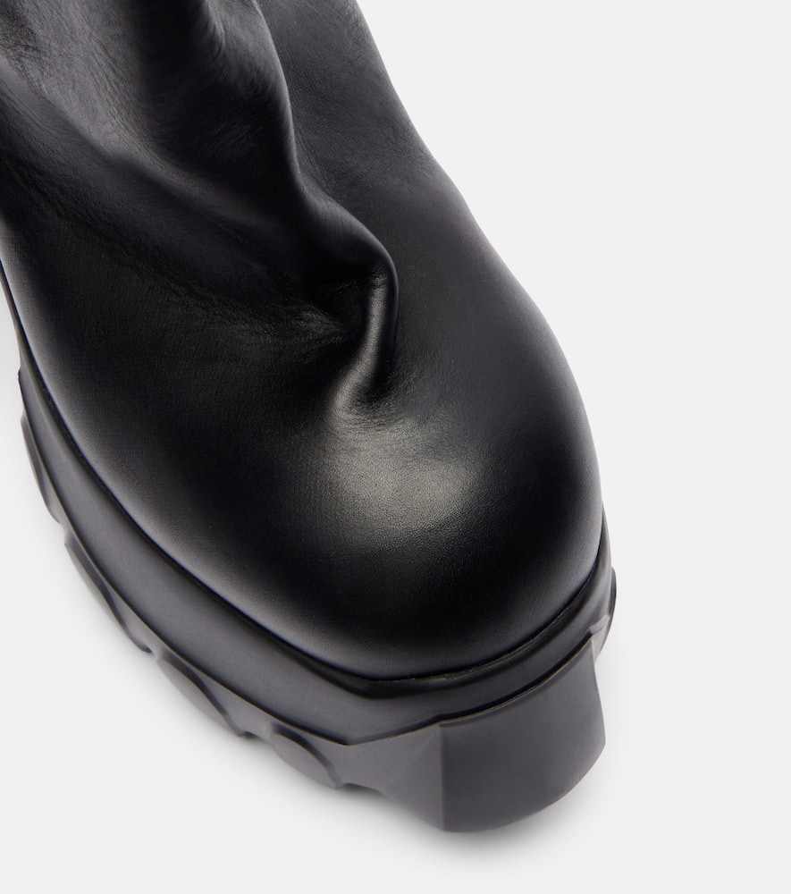 Mega Tractor leather mid-calf boots