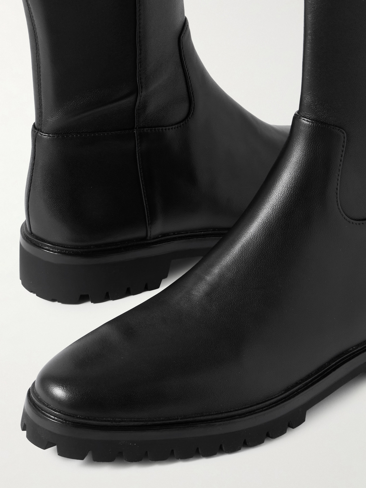 Danny Stretch-leather Ankle Boots - Black
