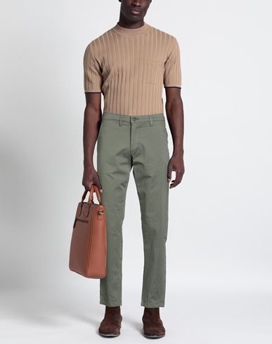 Man Pants Sage green Size 28 Cotton, Elastane
