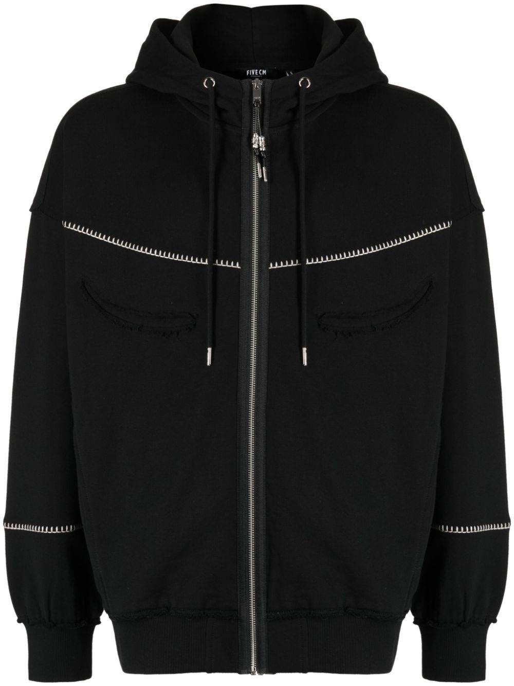 Distressed hooded jacket - Black