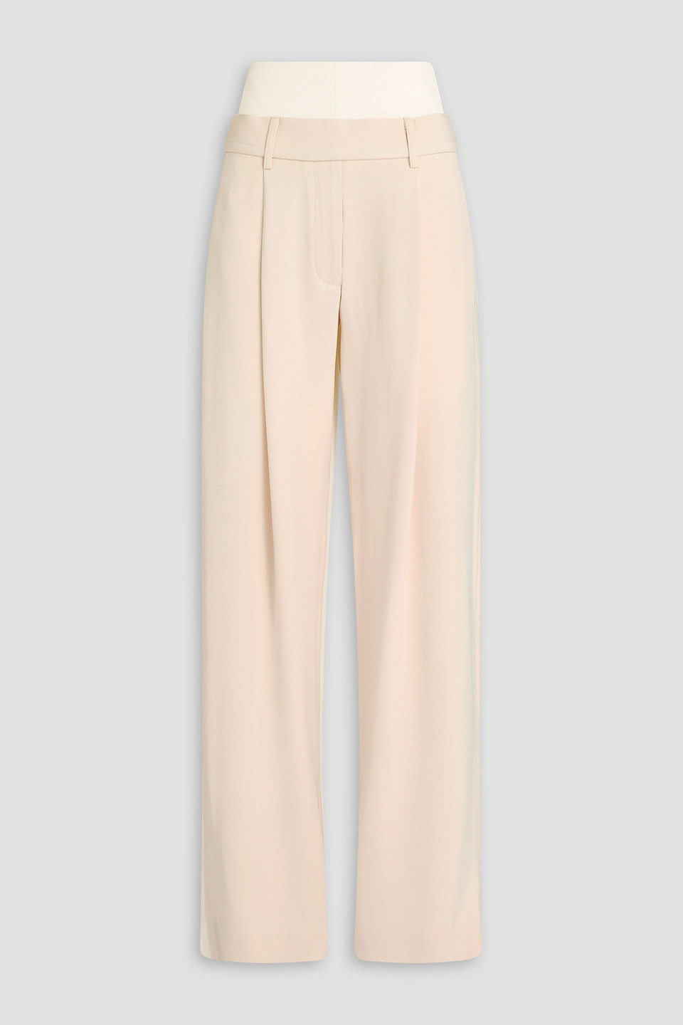 Sommar Duo piqué-trimmed crepe wide-leg pants - White - UK 6