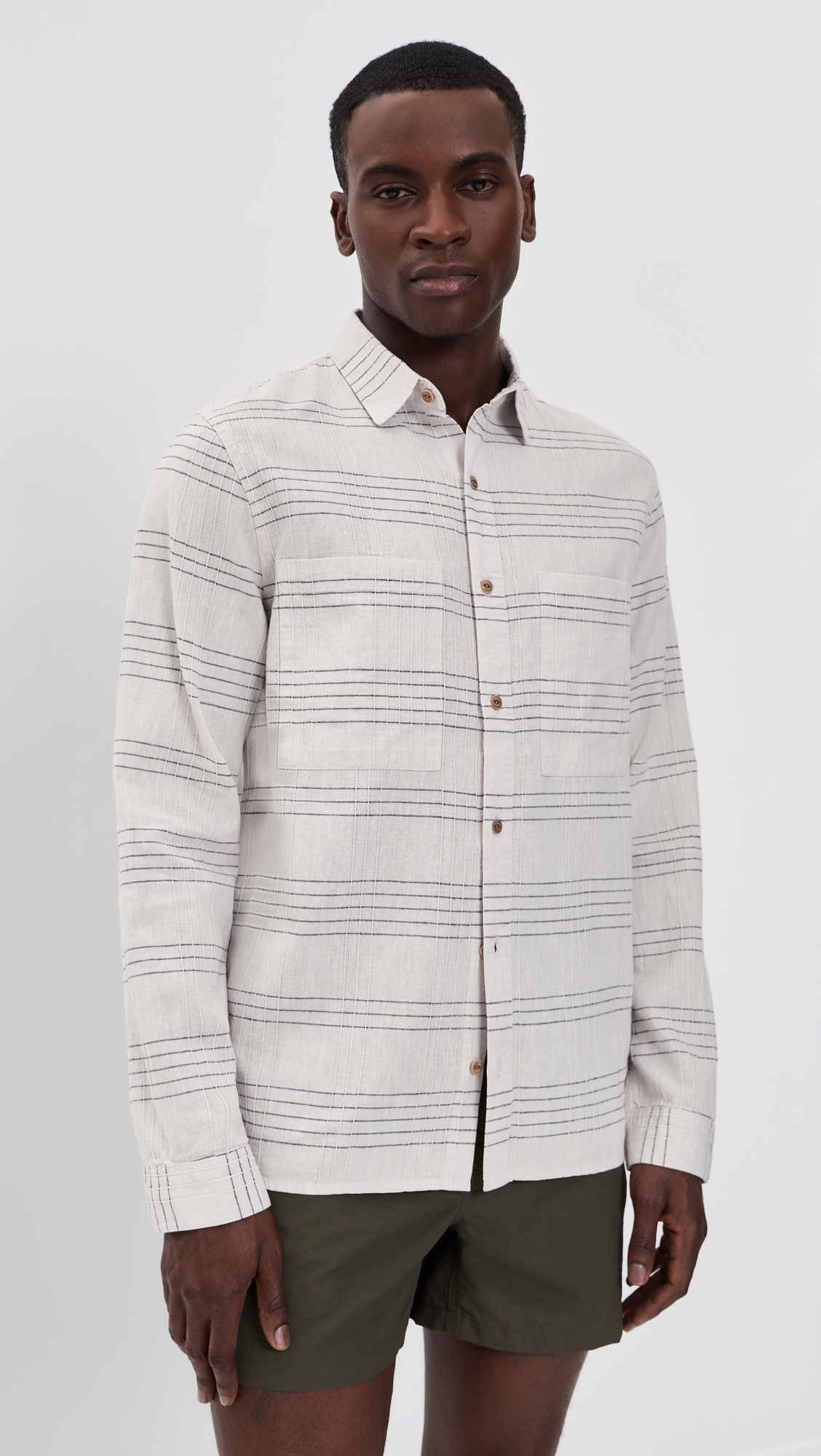 Hemp Long Sleeve Shirt White Multi