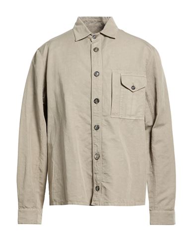 Man Shirt Khaki Size 42 Linen, Cotton