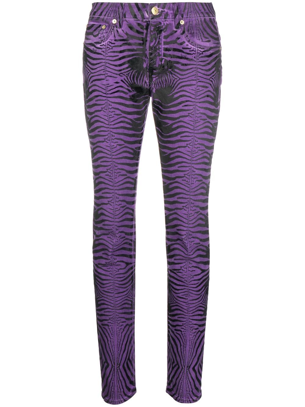 Tiger-stripes skinny trousers - Black