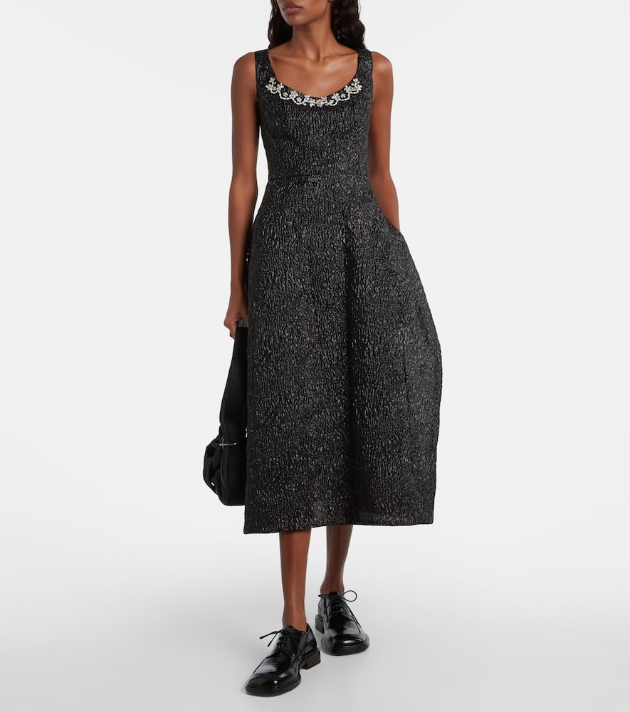 Embellished lamé cocktail dress