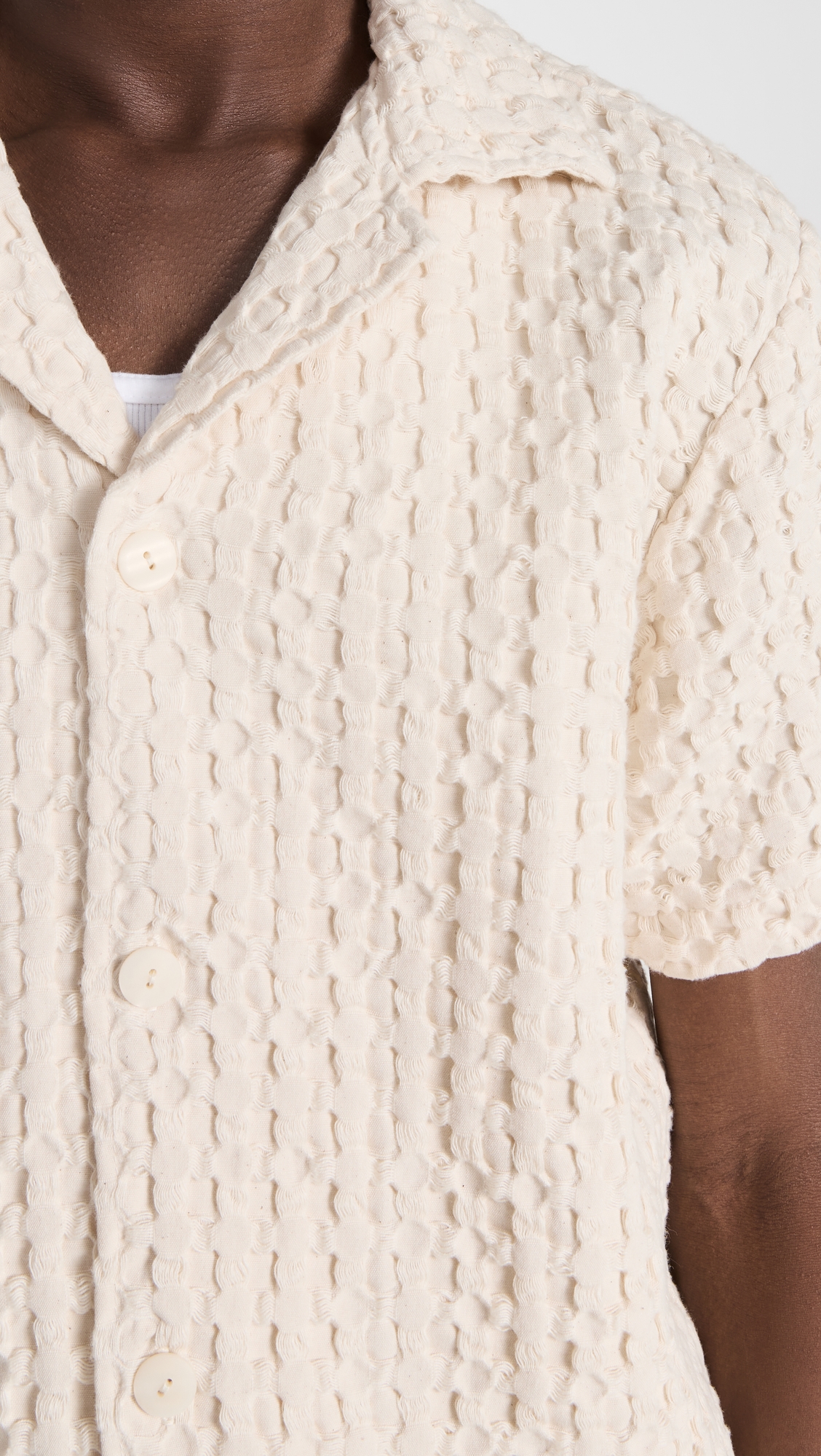 Cuba Waffle Shirt Ecru