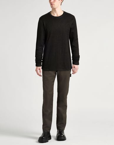 Man Sweater Black Size 3XL Linen, Cotton, Elastane