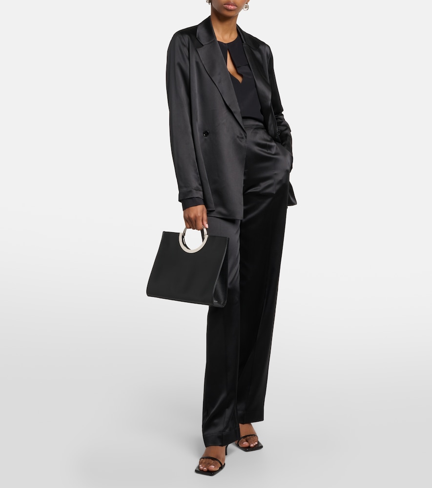 Tova silk satin straight pants