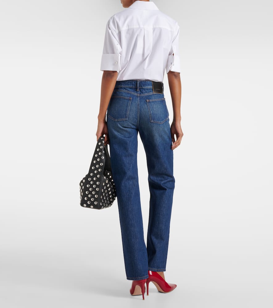 Low-rise straight jeans