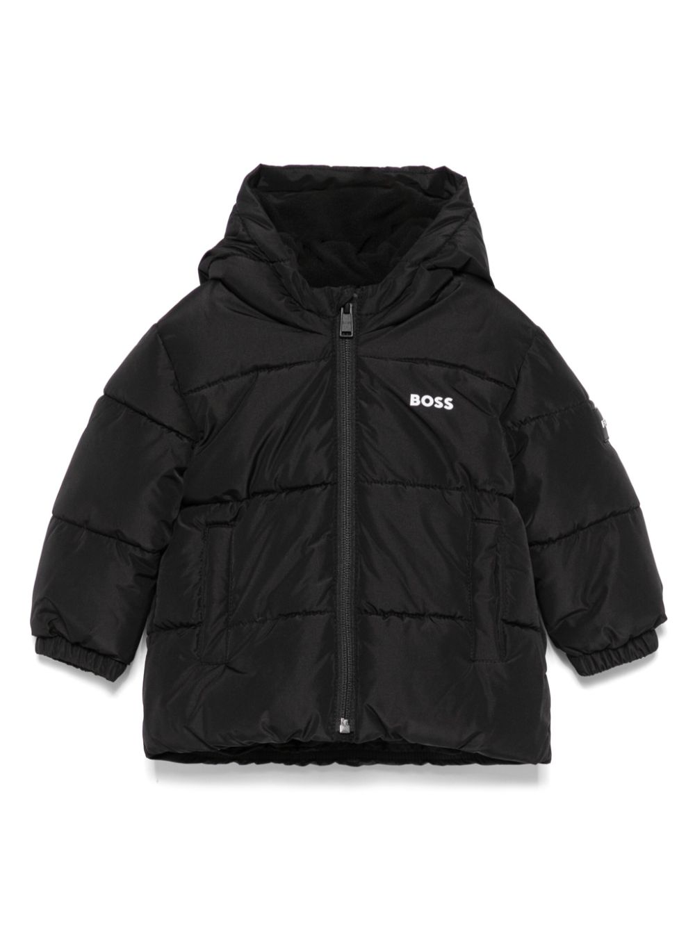 Logo-print puffer jacket - Black