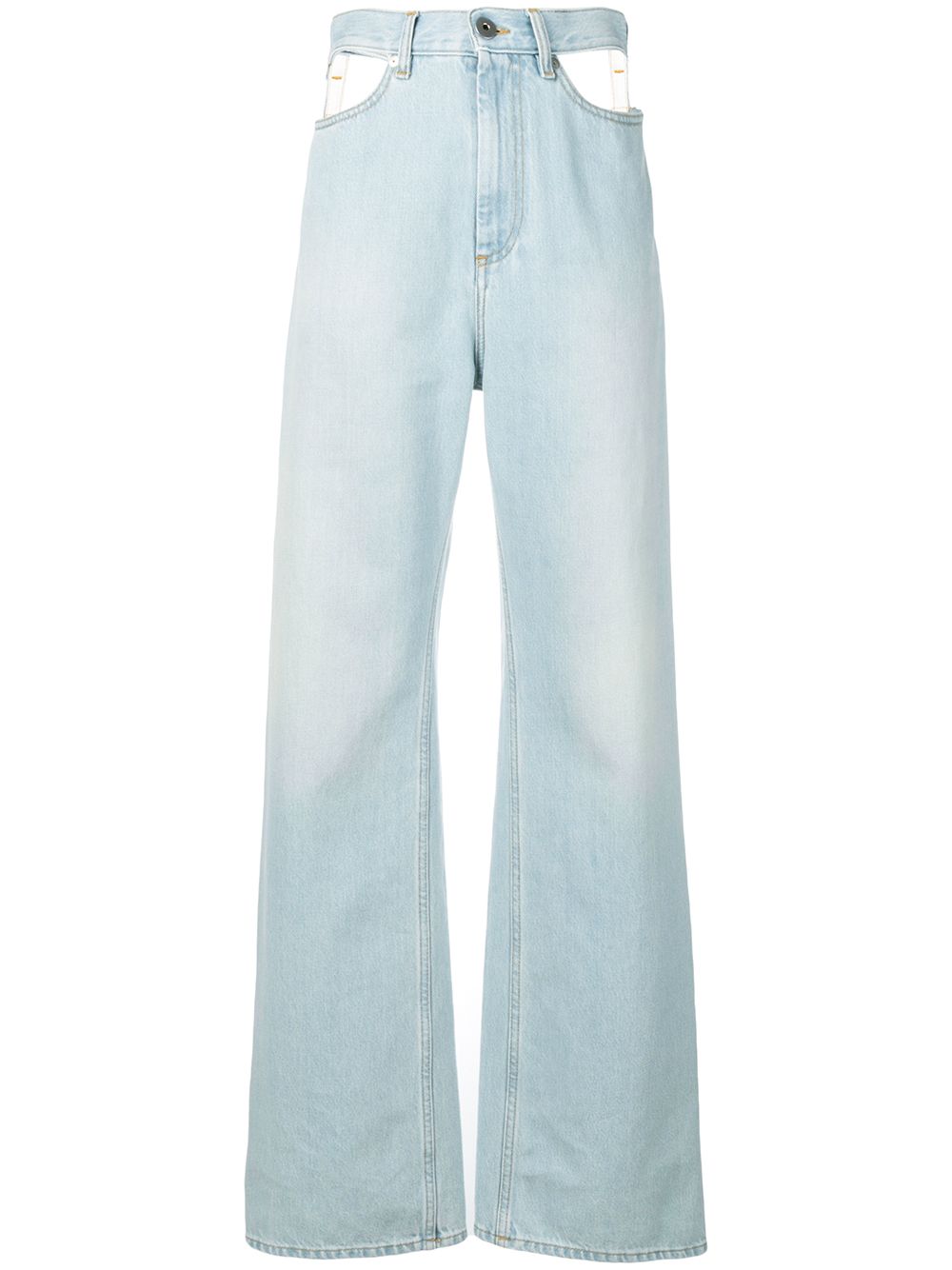 Cut-out wide leg jeans - Blue