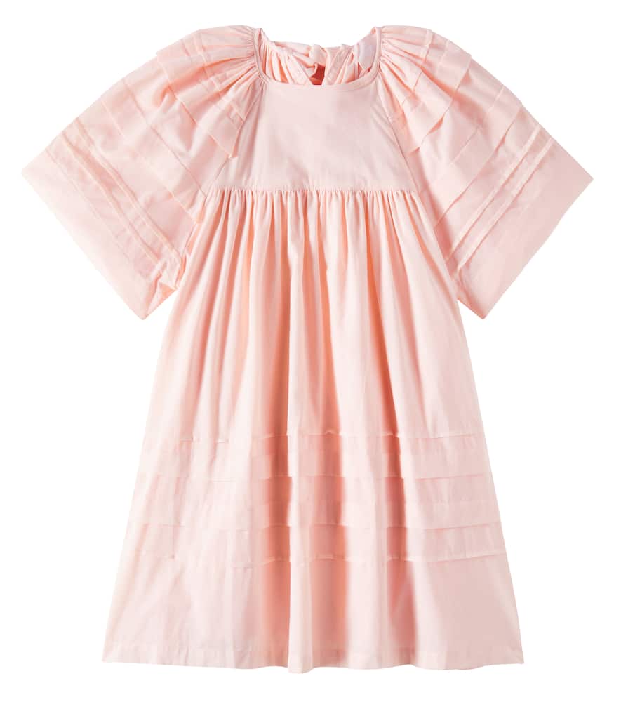 Petite Amalie Pleated smocked cotton voile dress
