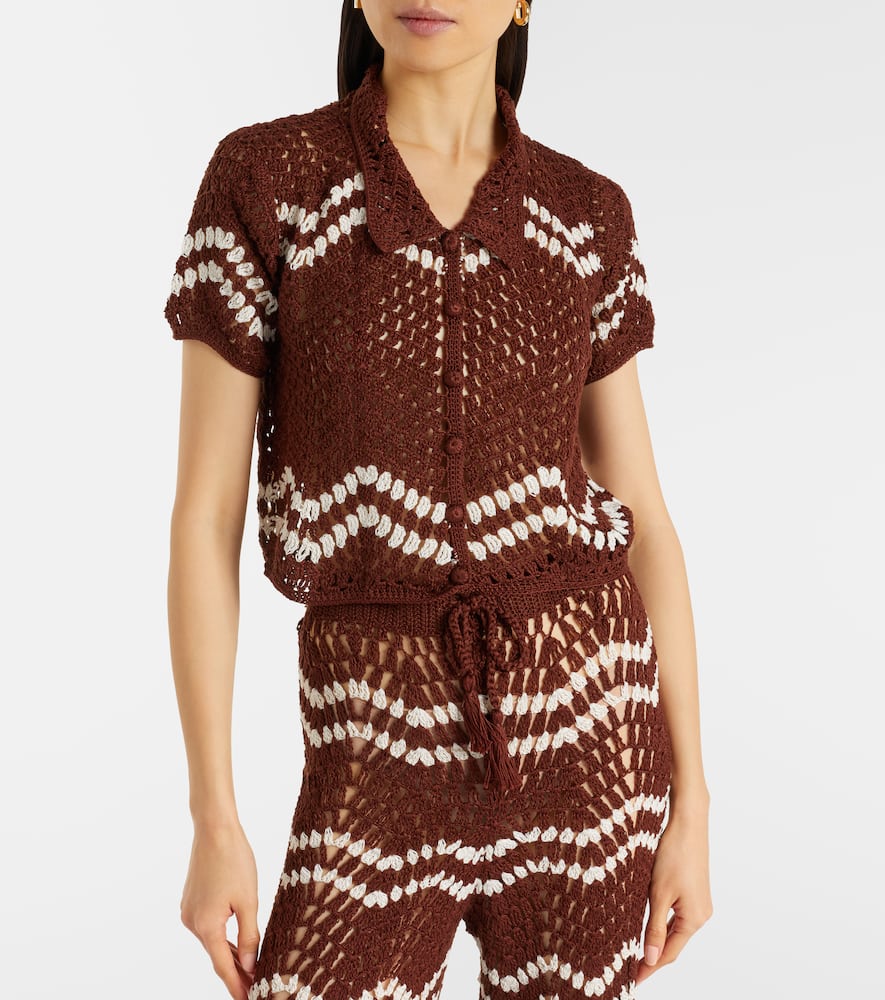 Crochet cropped cotton top