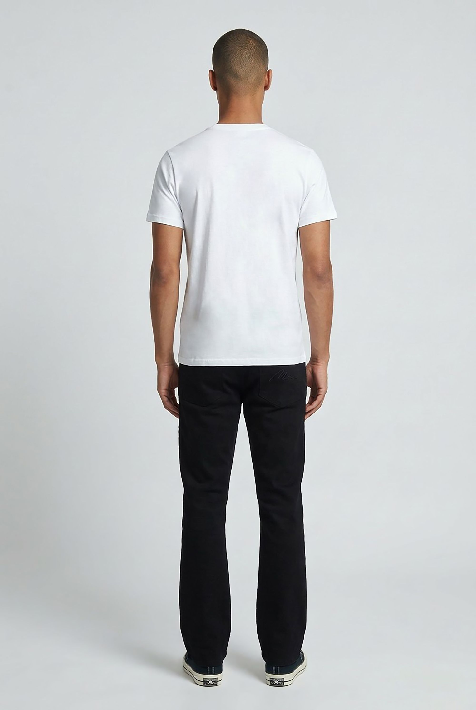 BoohooMAN Mens Slim Flare Half & Waistband Washed Twill Trousers - Black Cotton - X-Large