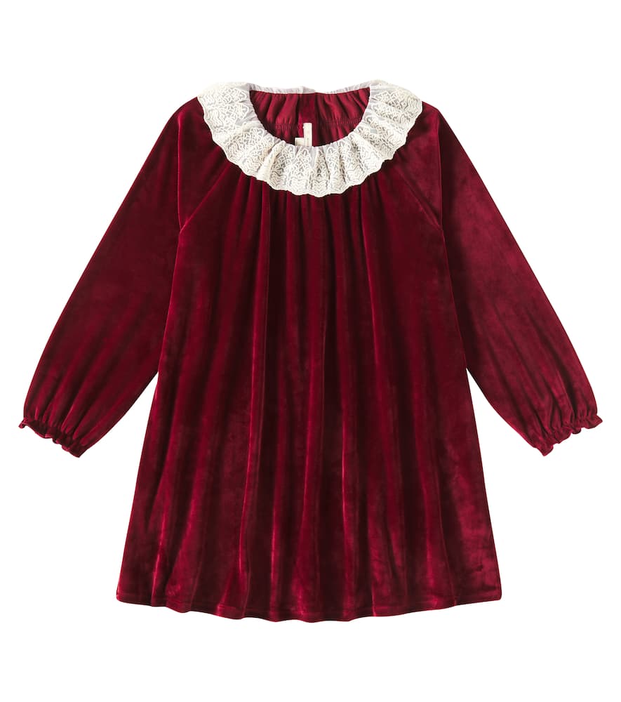 Konges Sløjd Venola lace-trimmed velvet dress