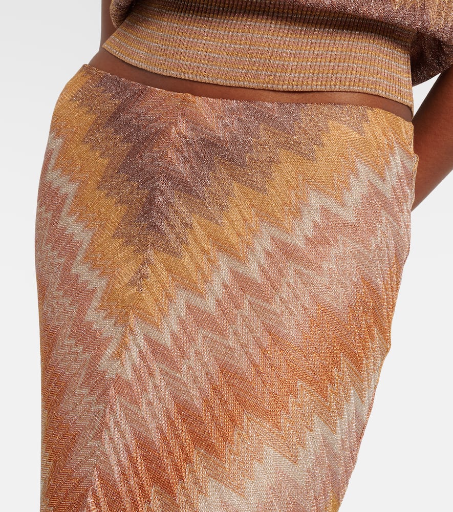 Zig Zag lamé maxi skirt