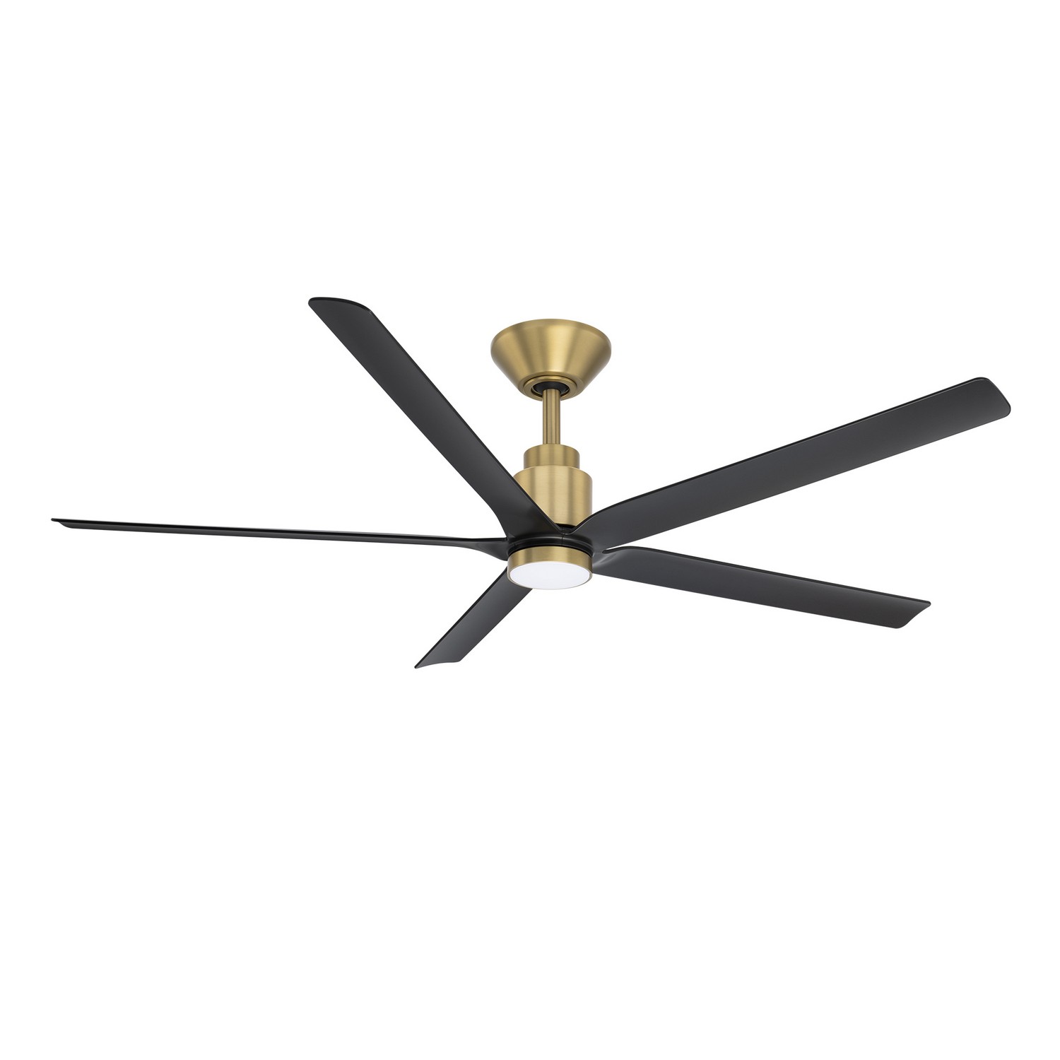 Soft Brass Matte Black 56" Ceiling Fan from the Smooth 5 Collection