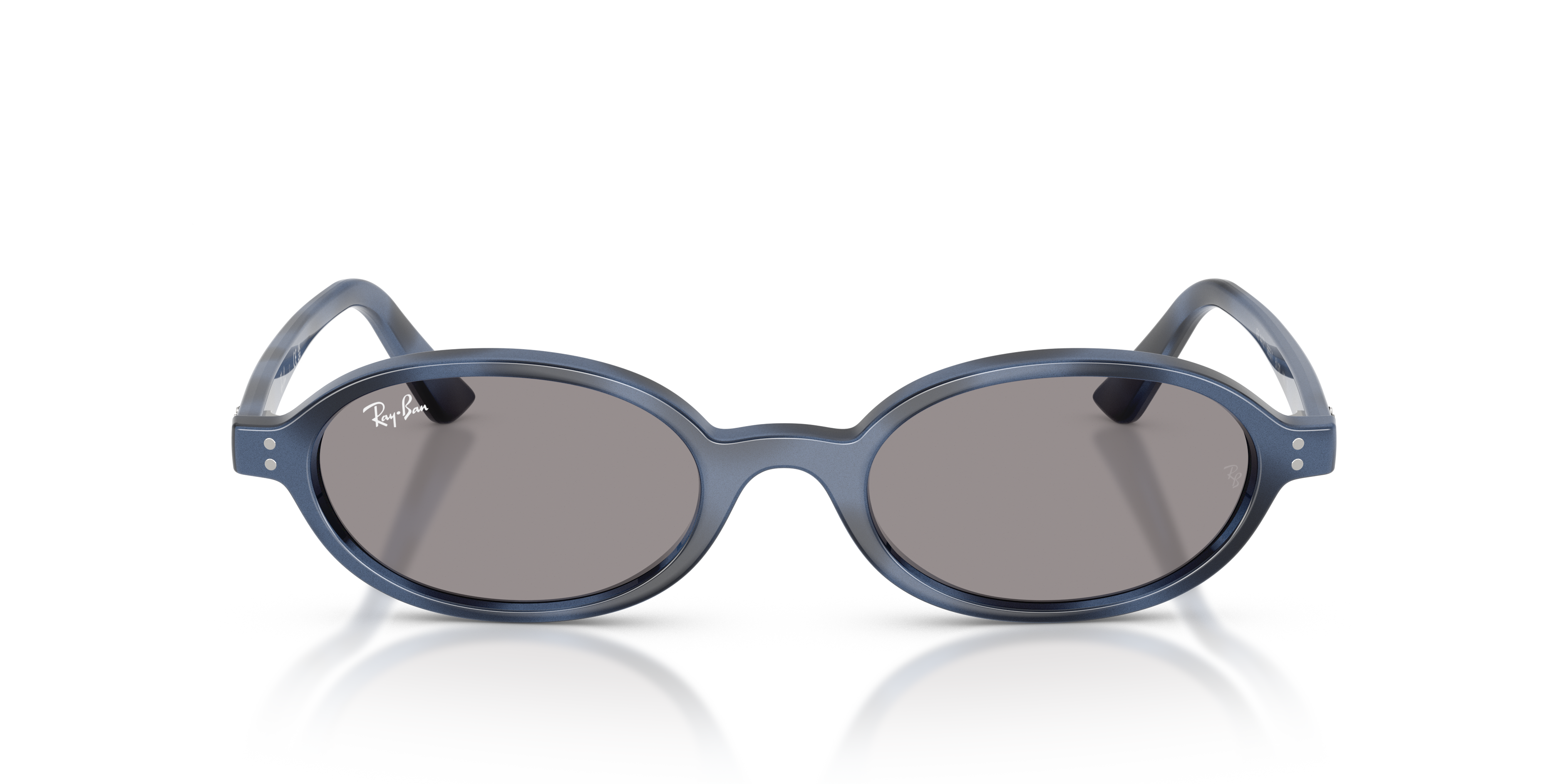 Ray - Ban Unisex Ray - Ban RB4472 6855/1 Sunglasses Injected Blue Grey Round Norma