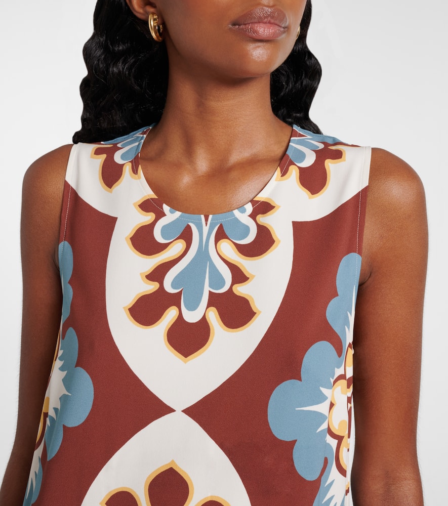 Printed satin shift dress