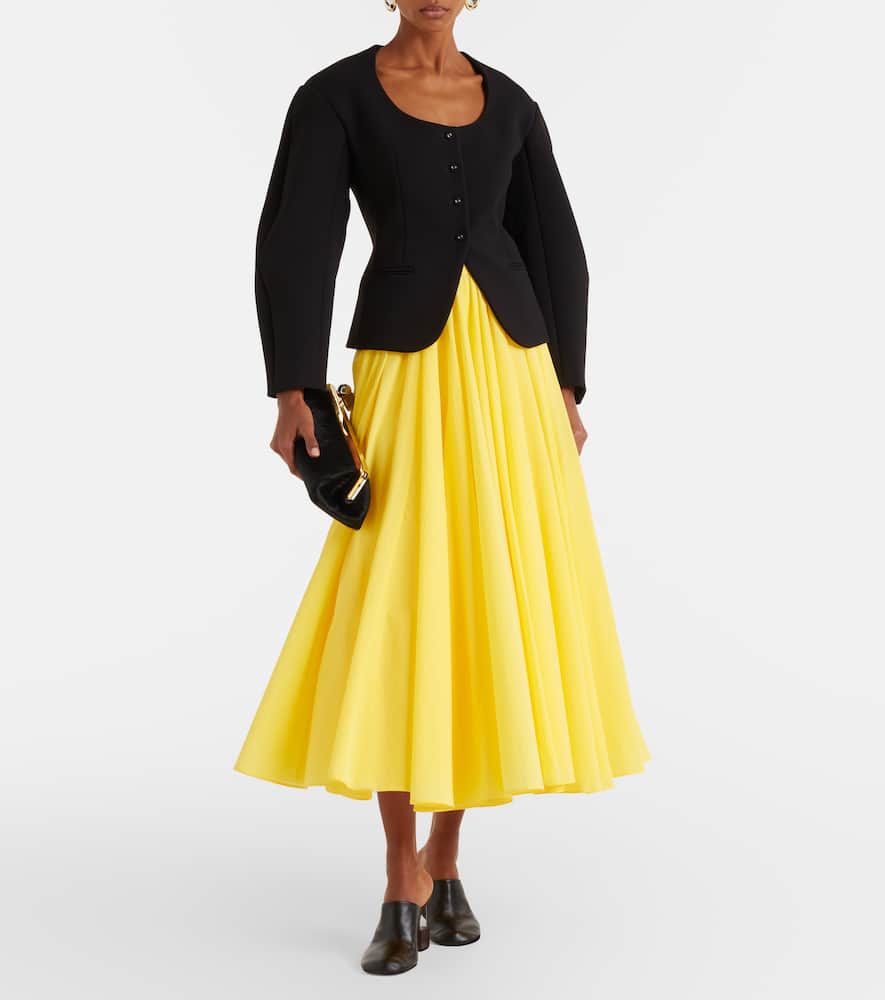 Paysan asymmetric cotton-blend midi skirt