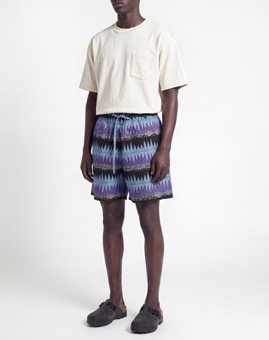 Man Shorts & Bermuda Shorts Purple Size L Cotton