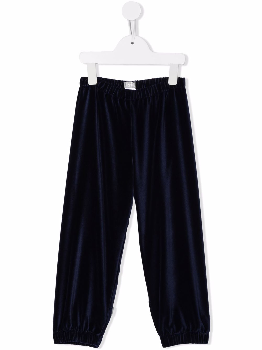 Velvet-effect track pants - Blue