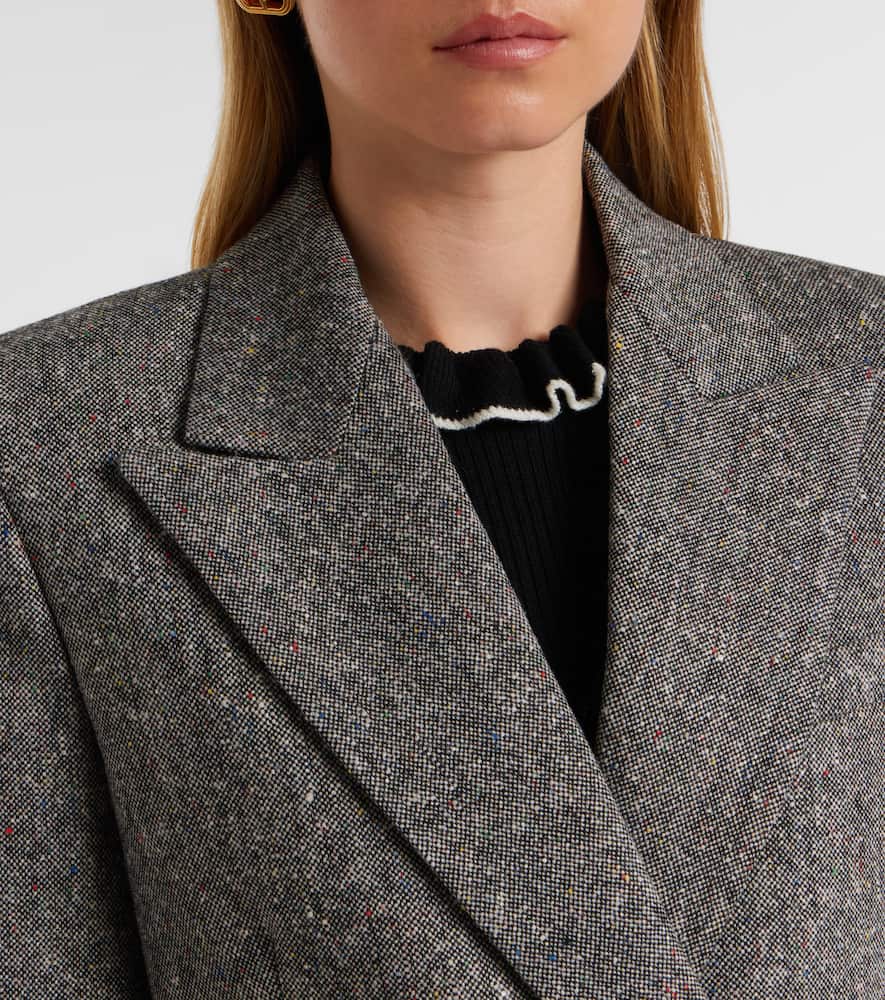Double-breasted wool-blend blazer